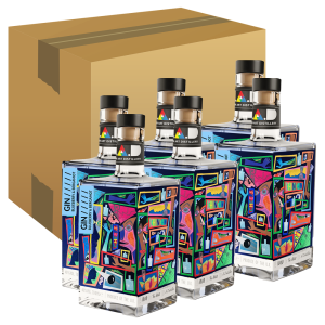 Box of 6 x 70cl bottles 41% ABV of MAD Modern Art Distillery Blueberry & Bergamot Gin Series One 'Connections'