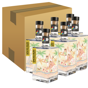 Box of 6 x 70cl bottles 41% ABV of MAD Modern Art Distillery Strawberry & Honey Spiced Rum Series One 'Connections'