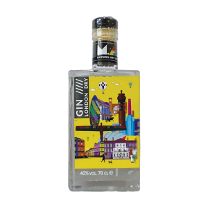 MAD London Dry Gin 'City' painting by Emma Taylor & Jason Dorley-Brown (Jet Pictures) Bath 'Separation & Amalgamation’ © Modern Art Distillery 2023 70cl bottle side 1 40% ABV