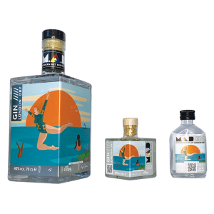 MAD London Dry Gin ‘The Call of the Sea’ © Modern Art Distillery 2023 by Lu Cornish 70cl 10cl and 5cl