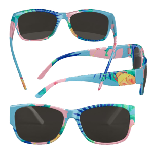 MAD Watermelon & Thyme Vodka Sunglasses exclusive art 'Hibiscus Kiss' by Alice Bulmer