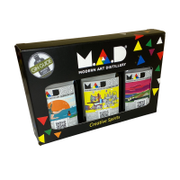 Modern Art Distillery (MAD) 3 x 5cl Gift Pack - London Dry Gin with art by three emerging artists