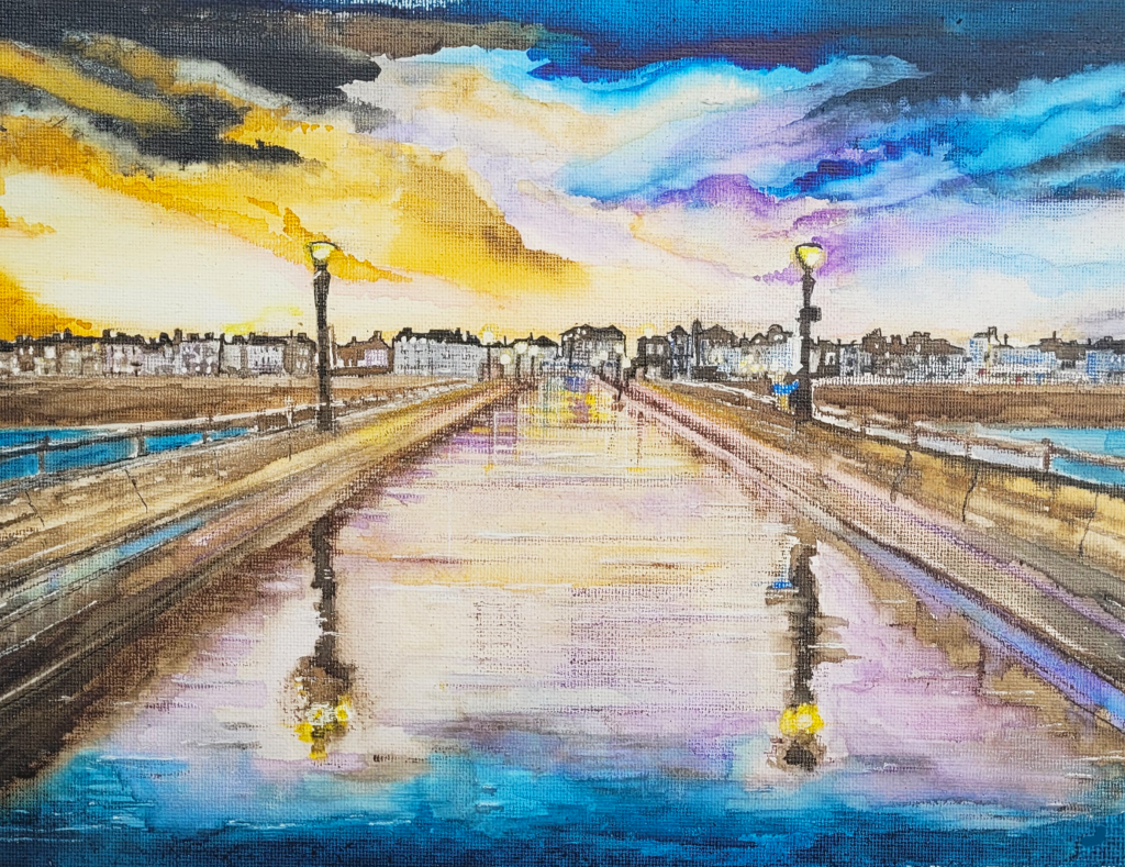 Stormy Skies Deal by watercolour artist Jill Rosser as seen on Modern Art Distillery spirits (Limited Edition bottle 2025)