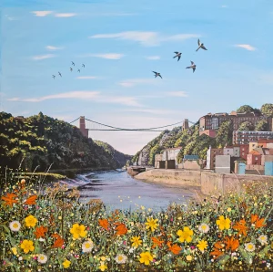 Summer Flying by Jenny Urquhart. Bristol Harbour Festival artwork appears on Modern Art Distillery (M.A>D) gin and rum bottle labels for a limited edition 2025.