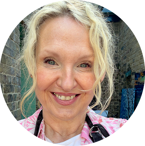 Jill Rosser artist from Deal. Jill's work 'Stormy Skies' appears on Modern Art Distillery (M.A.D) Blueberry & Bergamot Gin and Strawberry & Honey Spiced Rum limited edition bottles 2025 on sale at the Deal Food & Drink Festival 2025