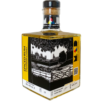 Modern Art Distillery (M.A.D) Strawberry & Honey Spiced Rum 50cl bottles showcasing Caroline Gibson's artwork 'The Morning Walk' a linoprint of Blenheim Palace. This artwork is on M.A.D limited edition bottles 2025