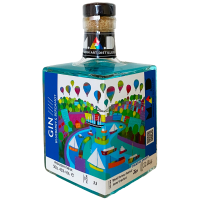 'Bristol Harbour Festival' by Jenny Urquhart on Modern Art Distillery (M.A.D) Blueberry & Bergamot Gin bottles Limited edition 2025 for sale at Bristol Balloon Fiesta 2025