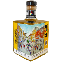 'Singing in the High Street' by Josephine Chisholm on Modern Art Distillery (M.A.D) Strawberry & Honey Spiced Rum bottles Limited edition 2025
